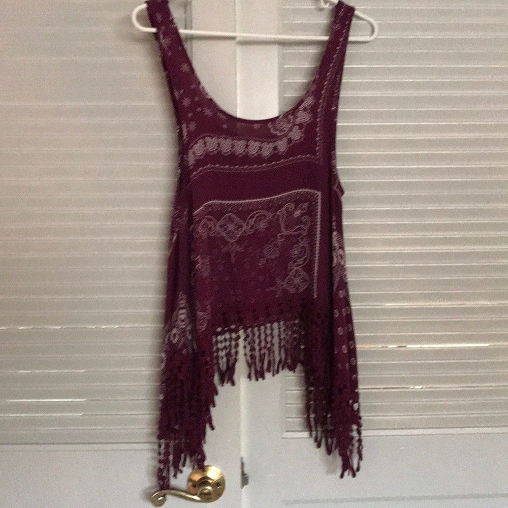 Boho Flowy Fringe Top